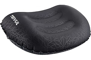 TEIVUL Camping Pillow,Ultra-lightweight Inflatable Travel Pillow, Ergonomic Blow Up Camping Pillows for Adults Kids Neck & Lumbar Support,Inflatable Pillows for Camping,Backpacking,Hiking,Beach