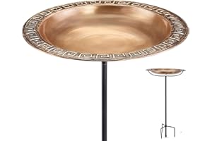 Good Directions BBG18-3 Greek-Inspired Copper Birdbath with Garden Pole, Large