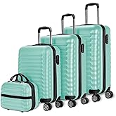 NUMADA-Juego de Maletas Rígidas 4pzs. Maleta Cabina 53cm, M. Mediana 63cm, M. Grande 75cm y Neceser. Set de Maletas de Viaje 