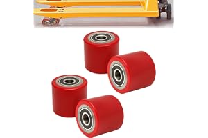 YAGEANNL Set med 4 stycken utbytesrullar av polyuretan för gaffeltruck - 80 x 70 mm - Hjul med kullager