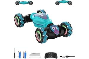 FEEBEE Ferngesteuertes Auto ab 8-12 Jahre 4WD RC Drift Stunt Car Ferngesteuertes Auto Stunt Car mit Handsteuerung Spielzeug 2,4 GHz 360° Drehung Crawler Offroad Junge Mädchen Weihnachten Geburtstag Geschenk