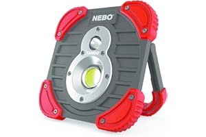 NEBO TANGO 1000 Lumen Dual Light with Power Bank - Rechargeable Spot and Work Light, 2600mAh Power Bank, Turbo Mode, and 180º Rotating Arm