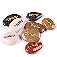 24PCS RockImpact Engraved Inspirational Stones, Sentimental Gifts, Motivational Keepsake, Different Words Message Pebbles, Gratitude Healing You Rock Ornament, Wholesale Price, 5-8cm (2"-3") ea