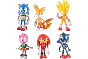 ZEYOU Pack 6 Figura Sonic,Figuras de Sonic the Hedgehog para construir,Sonic Cupcakes Decoración,Sonic the Hedgehog Figura de Acción,Color Figuras con Preciosos Detalles, para Niños con 3 años