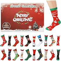 Calendrier De L'Avent Chaussettes Noël 2025 - 24 Paires Pour Femme/Homme, Taille 35-42, Cadeau Festif Adulte