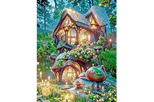 ‎DCIDBEI Square Drill Diamond Painting Eckige Steine 40x50cm Diamant Painting Bilder 5D DIY Ai 3D Diamond Painting Pilzhaus Süßigkeiten Haus Traumhaus Daiments Painting Craft Buddy Crystal Art Bastelset