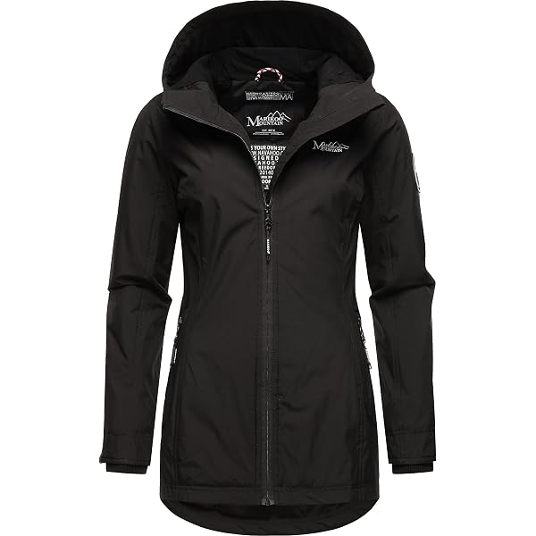 Giacca Marikoo Mezza Stagione Donna – Leggera, Antivento Con Cappuccio – Fodera Interna In Pile (maniche No) – Nero, Taglia M