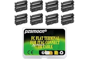 Pzsmocn 20 Set IDC 2 * 8 Adattatore Presa Rettangolare a Doppia Fila FC Nero Filo Crimpato Set da Tre Pezzi Passo 2,54 mm, Connettore Terminale FC-Femmina a 16 Pin per Cavo Piatto a Nastro JTAG.