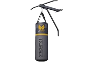 Gyronetics® Sacco da Boxe - con Barra Trazioni per Parete, in Acciaio, Sacco da Boxe Riempito, Max 120kg - Sacco Boxing da Terra, Attrezzi Pugilato per Casa, Stazione Boxe, Punching Ball Boxe Adulti