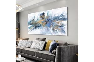 ARS® Wall Art for Living Room Large Framed Navy Canvas Wall Art Abstract Wall Decor Abstract Art Painting Fantasy Colorful on White Background Modern Artwork for Living Room 120 X 60cm