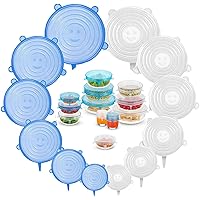 Heltus12 Pcs Silicone Stretch Lids, Various Sizes Durable Food Bowl Cover, Expandable Fresh-Keeping Cover (12 Pcs Set)