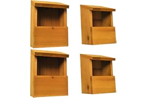 Selections Wooden Robin Bird Nest Birdhouse Box House (Pack of 4)