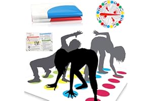 Wonjean Twister Spiel, Twister Game für Kinder, Bodenspiel mit Spielmatte Twister Junior, Twister Spiel für Kinder AB 4, Partyspiel für Familien, Classic Spiel für Interinen und Ausraußen