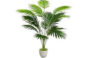 Zelihrdu Plantas Artificiales Decorativas Grandes Tropic Arbol Artificial para Interior Exterior Hogar Baño Oficina Jardín Boda Realista Planta Falsa Decoración (80cm Palma Verde)