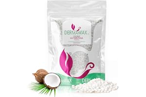 DERMAWAX Coconut 400 g vaxpärlor för hårborttagning – Hårdvax utan remsor | MULTIDIREKTIONELLT: Kolofoniumfritt filmvax som kan appliceras i flera riktningar – för ansikte, bikini och kropp utan remsor