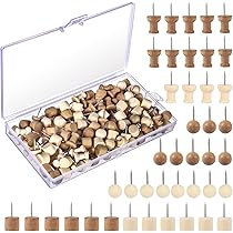 Houten Pushpins Naturel – 40 Stuks | Voor Prikbord & Kurkwand