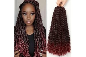 Passion Twist Hair, 7 paquetes de pelo de ganchillo con ondas de agua de 18 pulgadas para cabello largo y bohemio, trenzado de cabello YDDM Passion Twist Crochet Hair Extensiones de cabello sintético