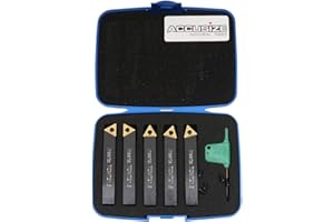 Accusize Industrial Tools 5 Pcs/Set 3/8'' Indexable Carbide Insert Turning Tool Bits, 2380-5062