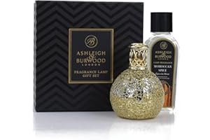 ASHLEIGH & BURWOOD - Gift Set Fragrance Lamp with Moroccan Spice Scent 250ml - Home Fragrance - Ornamental Design - Handcrafted Mosaic - Sandalwood, Nutmeg & Orange (Includes Little Treasure Lamp)