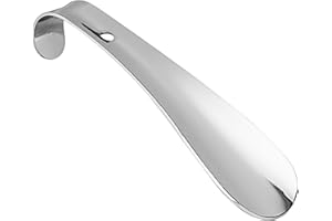 PREMYO Calzador Pequeño 16 cm de Largo para Zapatos Metálico Acero Robusto Duradero con Gancho Diseño Elegante y Ergonómico de Viaje Cómodo de Usar