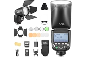 Godox V1PRO-C V1Pro C Tête Ronde Flash Appareil Photo Flash avec AK-R1 TTL Speedlite 2.4G sans Fil TTL Speedlight Strobe,76Ws HSS 1/8000s avec Vatterie Li-ION pour Appareils Canon Camera