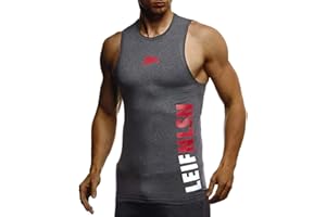 Leif Nelson Gym Herren Fitness Shirt Top Funktionsshirt Slim Fit Männer Bodybuilder Trainingsshirt T-Shirt Ärmellos Jungen Sportshirt Bekleidung für Bodybuilding Training LN8283