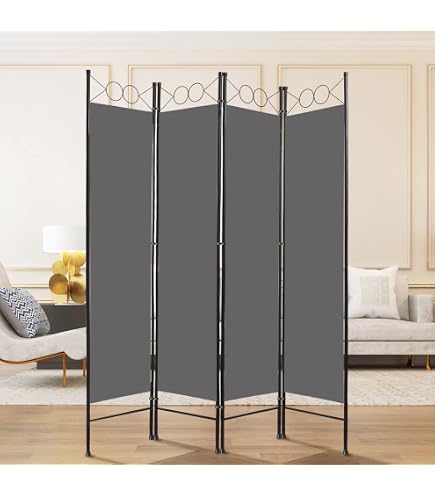 Paravent 4 Panneaux VidaXL - Bois De Manguier, Blanc, Dimensions 160x165cm, Séparateur De Pièce - 9
