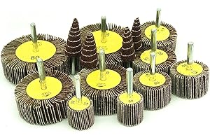 FEIHU 14 pcs Flap Wheel Set.Abrasive wheel set.Polishing disc 7 different sizes Ø80/60/50/40/30/25/16 for Drills different materials, 80 grains electric drill rotary tool sandpaper drill