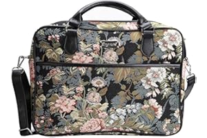 Signare Gobelin Laptop Tasche Laptoptasche 15.6 zoll, notebook tasche 15.6 zoll business taschen damen mit Garten Designs