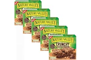 GENERICO Nature Valley® | Barrette Fiocchi d'Avena Integrale e Cioccolato Fondente Senza Coloranti e Conservanti e Senza Lattosio Adatte ai Vegetariani - 5 x 210 Gram (5 x 10 barrette)