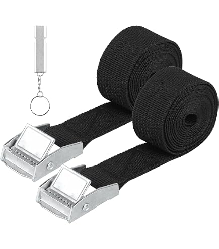 2 Sangles D'arrimage Avec Cliquet - 25 Mm X 5 M - Résistance 200 Kg - Pour Moto, Vélo, Bagages, Camping