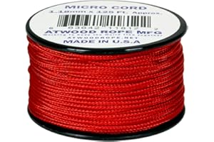 Atwood Rope MFG Red MS03 1.18mm x 125' Micro Cord Paracord Made in the USA