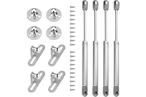 ATLIBERSWO 4 amortyzatory gazowe 200 N, sprężyna gazowa, ze śrubami montażowymi, nadaje się do drzwi, szafek DIY, szafek kuchennych itp., maksymalne obciążenie wynosi 20 kg (długość 270 mm)