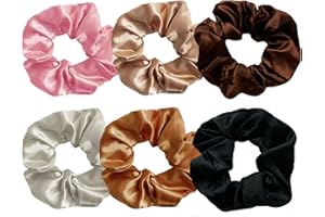 EXIIANTAG 6 Pack Hair Scrunchies Elastic Hair Bands for Women Girls Soft Hair Ties Ponytail Hair Accessories for Girls and Ladies