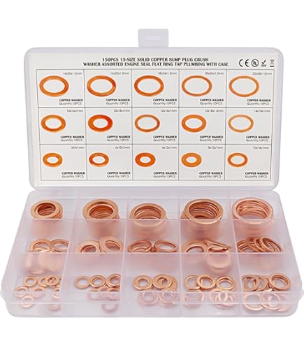 Produktbild von 10 Stück Kupfer Dichtungsscheiben 12x18x1.5mm - Flache Dichtringe Für Fahrzeuge & Boote