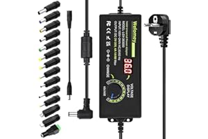 WEFOMEY Adaptateur Alimentation Réglable 3~36V 4A 144W, Adaptateur Secteur Universel Convertisseur, 100V-240V AC à DC 4A avec 14 Connecteurs, pour électroniques Ménagers 3V-36V et la Bande LED, 4000mA Max