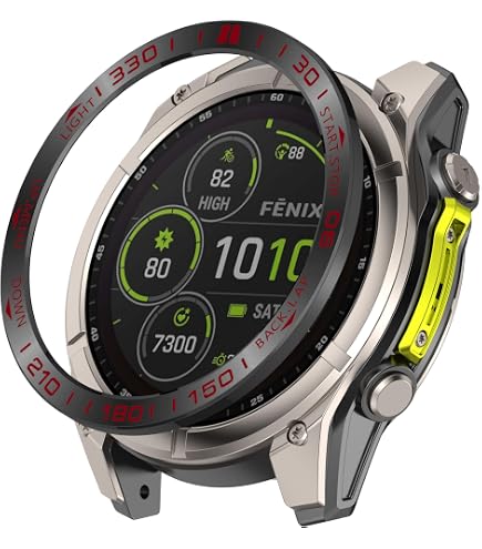 Bezel Styling Stainless Steel Metal Ring Cover For Garmin Fenix 7 - Anti-Scratch Protective Dial Frame, Easy Adhesive Install