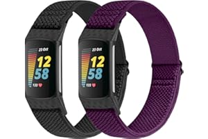WNIPH Kompatibel mit Fitbit Charge 5 Armband,Elastisches Nylon Verstellbar Dehnbar Stoff Ersatzarmband für Fitbit Charge 5 Uhrenarmbänder Damen Herren