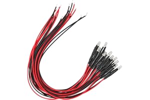 ELPRICO 50Pcs LED Bulbs, 12V Round Head Single Flashing LED Lights Emitting Diodes with Pre Wired(Blue Light)