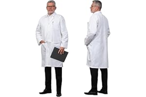 ZOLLNER Herren Laborkittel - Arztkittel mit praktischen Taschen und Druckknöpfen - Baumwolle - Größe 44-60 - waschbar bis 95°C - Oeko Tex® zertifiziert, 140