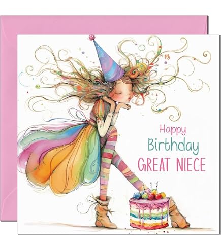 Gezxin Geschenkkarte Für Großnichte – Happy Birthday Karte Mit Gravur, Edelstahl, 8,5x5,4 Cm