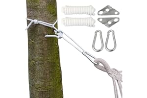 AMANKA Kit pour Accrocher Votre Hamac XXL Corde 6 mm Poids Max. supporté 190 Kg Kit Complete INCL Mousquetons et de Régulateur de Longueur