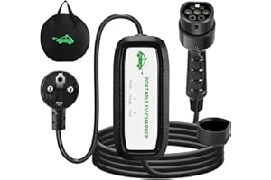 EVJUICION Caricabatteria da Auto Elettrico Tipo 2 portatile 16A 8 metro, Caricabatterie EV Tipo 2 Schuko, Caricatore Cavo Ricarica Auto Elettrica ev Charger rapida per veicoli elettrici, con borsa(8M)