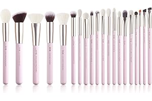 Jessup de pinceles de maquillaje profesional, 20 piezas con base etiquetada, resaltador, colorete, sombra de ojos, corrector, delineador de ojos, brochas, Blushing Bride T291