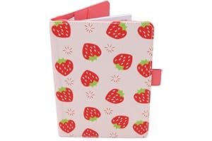 OXROSE Porta Libretto Sanitario Bambino - Fantasia Fragola - Formato A5 15x20 Cm - Alette Per Riporre Prescrizioni y Documenti