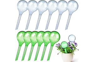AUGENSTERN 12 Pcs Plant Watering Globes Small Plant Watering Devices Automatic Self Watering Bulbs Plastic Plant Waterer Drip Irrigation Device for Indoor Outdoor Plants Flowers (Blue and Green)
