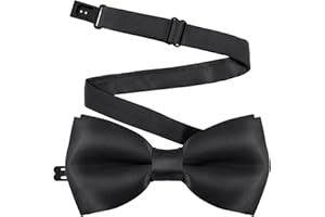 Qiuyan Adjustable Kids Bow Tie Pre-tied Bowtie Classic Solid Color Children Bow Tie Little Boys' Bow Ties Neck Bowtie for Kids Toddler Baby Wedding Party Photo