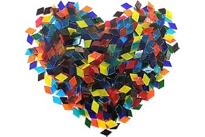 Hilitchi Mosaikfliesen aus Buntglas, verschiedene Formen und Farben, Glasstücke für DIY Handwerk, Teller, Bilderrahmen, Blumentöpfe, handgefertigter Schmuck und mehr