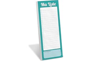WHINAT Bloc notes magnétique MA LISTE pour toute la famille à mettre sur votre frigo et ne plus rien oublier - Pour liste de courses / Todo List / Pense bête - Pour le frigo - Fabriqué en France (VIRIDIAN)
