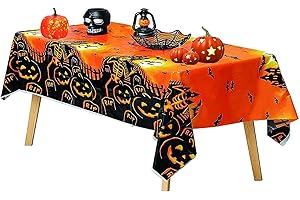 YDMAJF Nappe Diable Halloween, 137 * 274 cm, Nappe de Citrouille Effrayant,Halloween Nappe,pour Halloween et fête Salle à Manger Décor de Cuisine